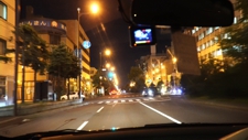 旭川の夜の街をドライブ